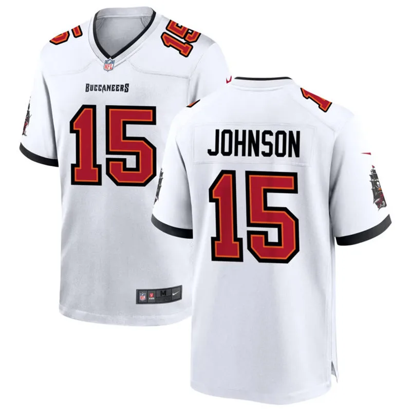 Mens Tampa Bay Buccaneers #15 Tez Johnson Nike Away White F.U.S.E. Vapor Limited Player Jersey