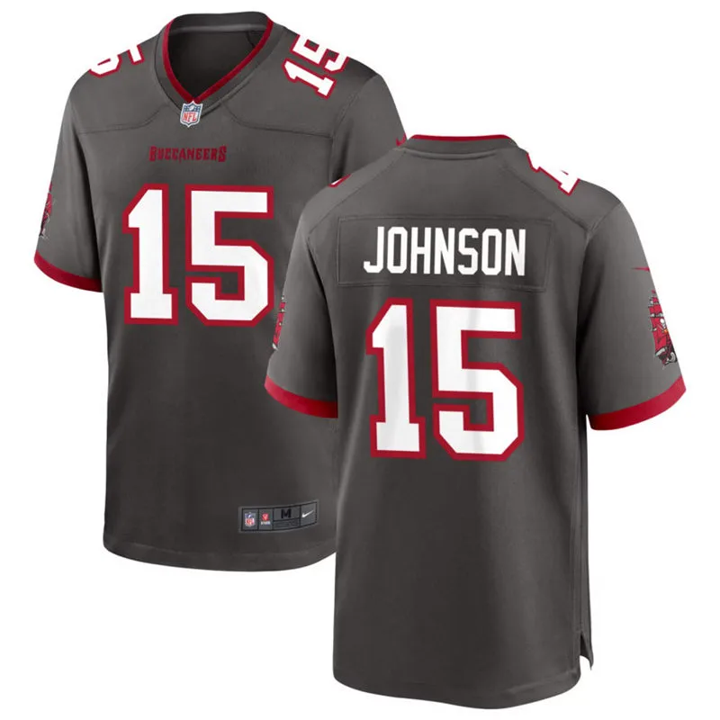 Mens Tampa Bay Buccaneers #15 Tez Johnson Nike Pewter Alternate F.U.S.E. Vapor Limited Player Jersey