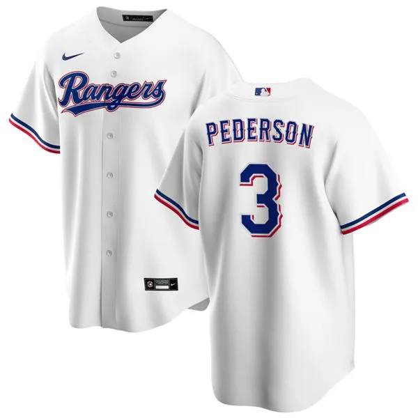 Mens Texas Rangers #3 Joc Pederson Nike White Home Limited Jersey