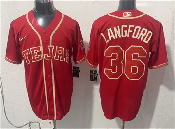 Mens Texas Rangers #36 Wyatt Langford 2026 Viva Tejas City Connect Limited 2.0 Jersey Maroon