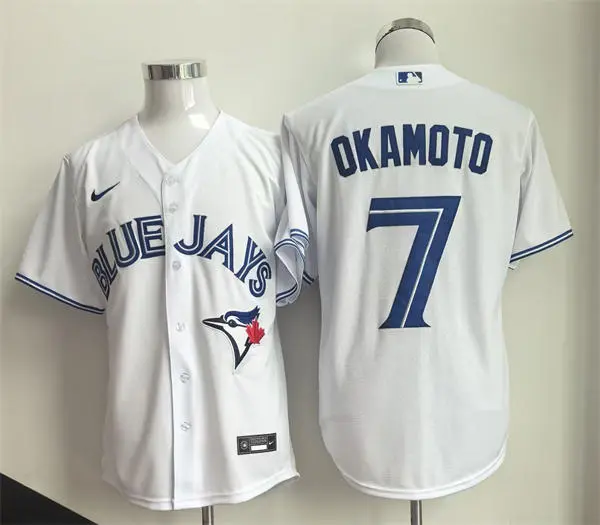 Mens Toronto Blue Jays #7 Kazuma Okamoto Nike White Home Limited Jersey