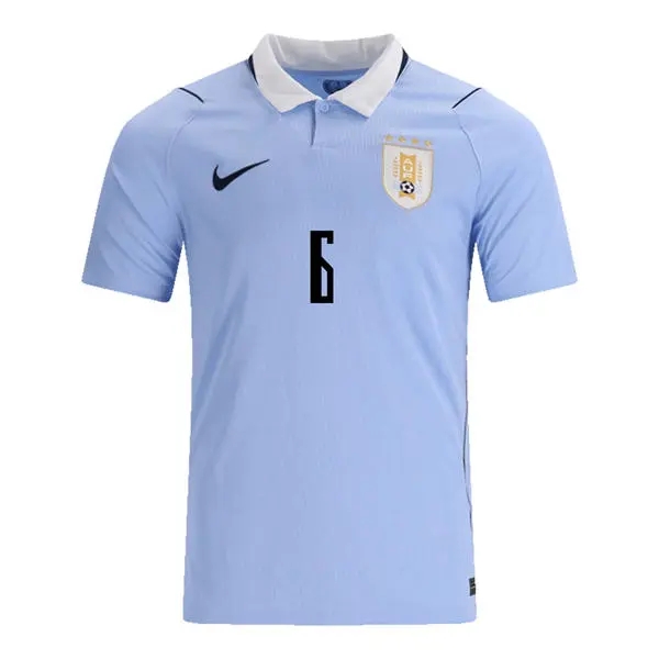 Mens Uruguay National Team #6 Rodrigo Bentancur Orange Home 2026 FIFA World Cup Soccer Jersey