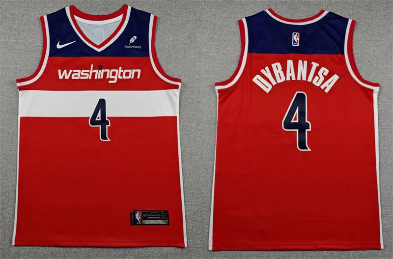 Mens Washington Wizards #4 AJ Dybantsa Red Nike Icon Edition Swingman Jersey