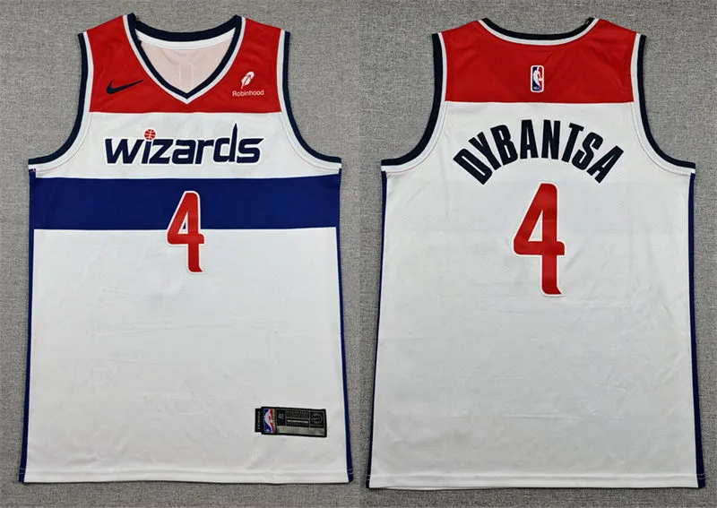 Mens Washington Wizards #4 AJ Dybantsa Nike White Association Edition Swingman Jersey