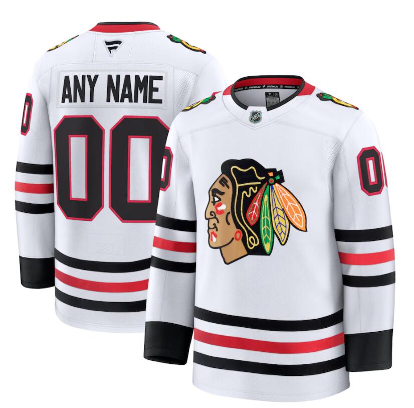 Chicago Blackhawks Custom Fanatics Away White Jersey