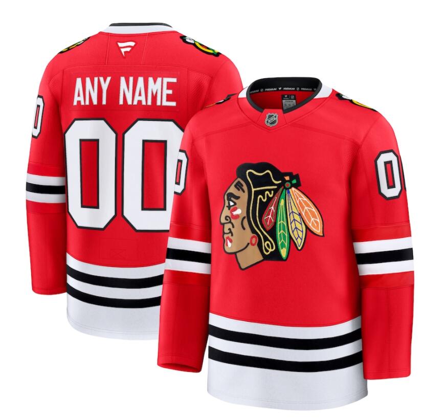 Chicago Blackhawks Custom Fanatics Home Red Jersey