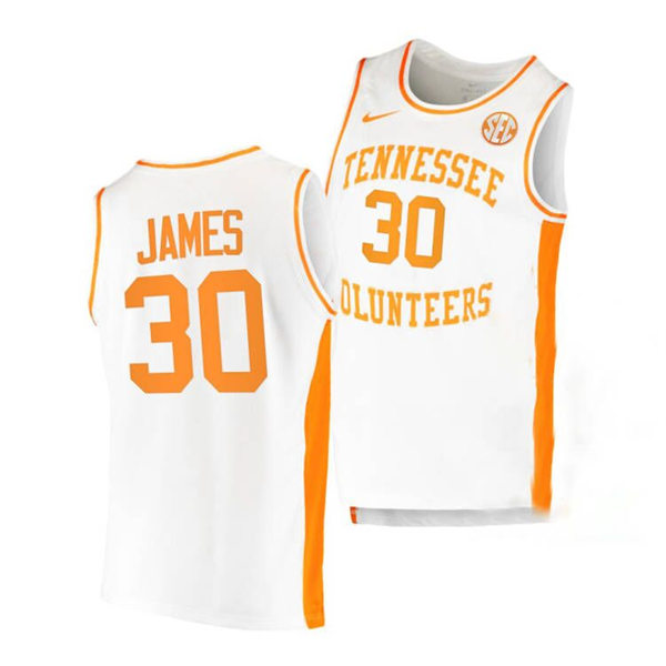 Men's Youth Tennessee Volunteers #30 Josiah-Jordan James Nike 2021-22 White Retro College Basketball Jersey