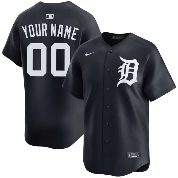 Detroit Tigers Custom Nike Navy White Alternate Limitede Jersey