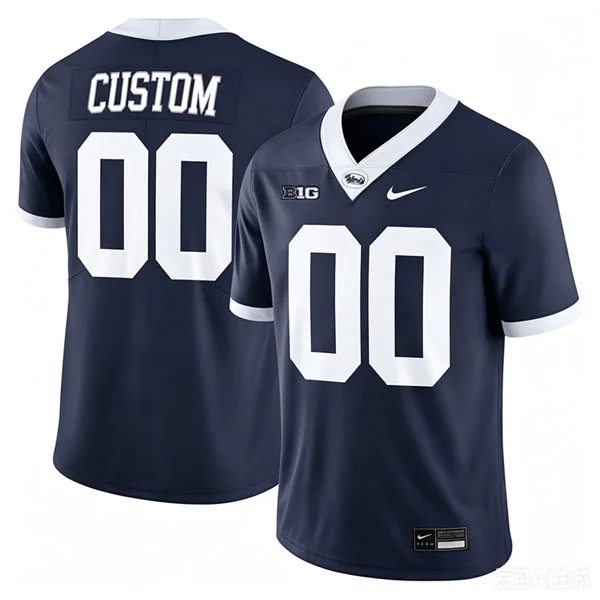 Penn State Nittany Lions Custom Nike Navy Retro Limited Football Jersey