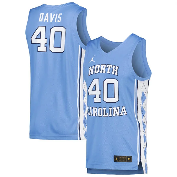 North Carolina Tar Heels #40 Hubert Davis Blue College Basketball Jersey