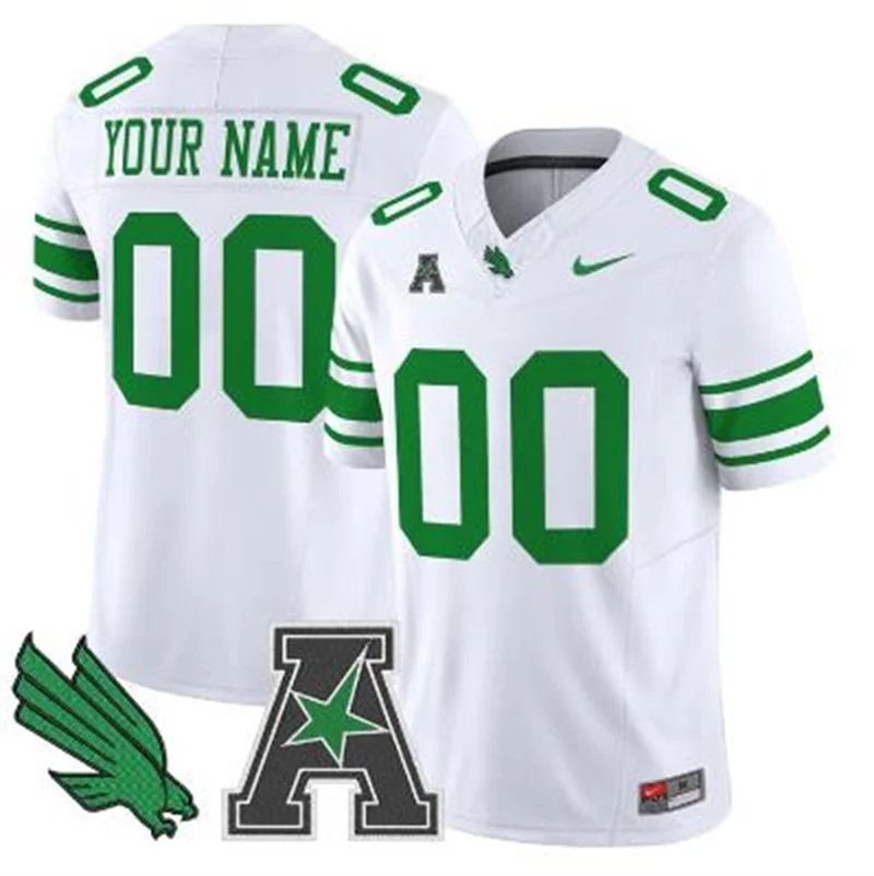 North Texas Mean Green Custom Nike White College Football Game Jersey