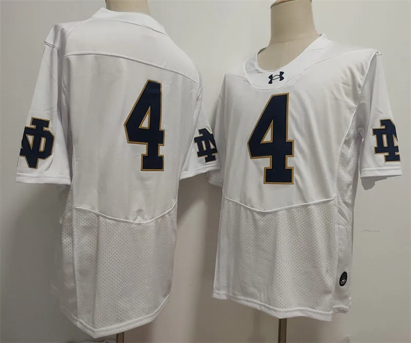 Youth Notre Dame Fighting Irish #4 Jeremiyah Love 2025 White College Football Game Jersey