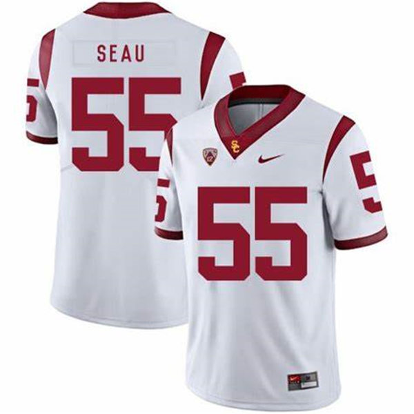 Men's USC Trojans #55 Junior Seau White With Name Nike NCAA College Vapor Untouchable Football Jersey Men's USC Trojans #55 Junior Seau White With Name Nike NCAA College Vapor Untouchable Football Jersey