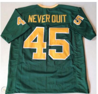 Men's Notre Dame Fighting Irish #45 Rudy Ruettiger Never Quit Green Throwback Jersey Men's Notre Dame Fighting Irish #45 Rudy Ruettiger Never Quit Green Throwback Jersey