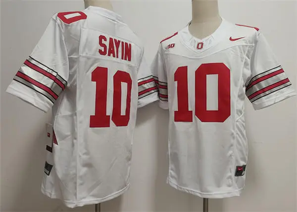 Men's Ohio State Buckeyes #10 Julian Sayin 2026 White Sub Zero F.U.S.E Limited Football Jersey
