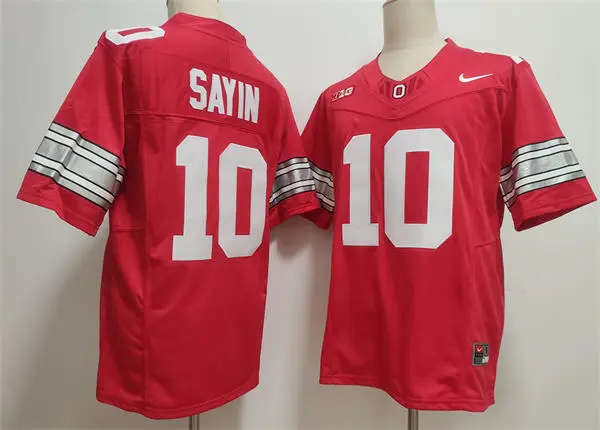 Men's Ohio State Buckeyes #10 Julian Sayin 2026 Scarlet Rush F.U.S.E Limited Football Jersey