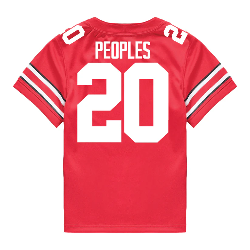 Ohio State Buckeyes #20 James Peoples 2025 Scarlet College Football Game Jersey Ohio State Buckeyes #20 James Peoples 2025 Scarlet College Football Game Jersey
