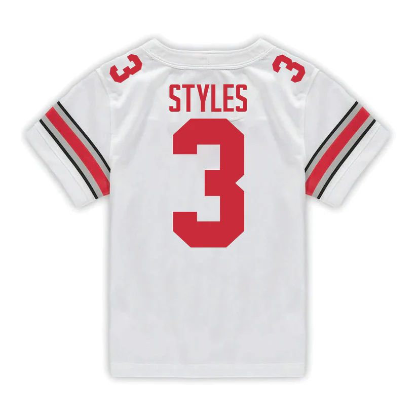 Ohio State Buckeyes #3 Lorenzo Styles Jr. 2025 white College Football Game Jersey Ohio State Buckeyes #3 Lorenzo Styles Jr. 2025 white College Football Game Jersey