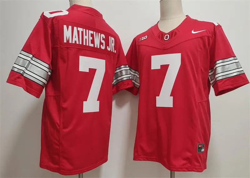 Ohio State Buckeyes #7 Jermaine Mathews Jr. 2026 Scarlet Rush F.U.S.E Limited Football Jersey