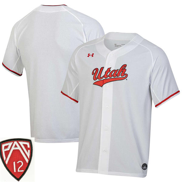 Mens Youth Utah Utes Custom PAC12 White Baseball Game Jersey