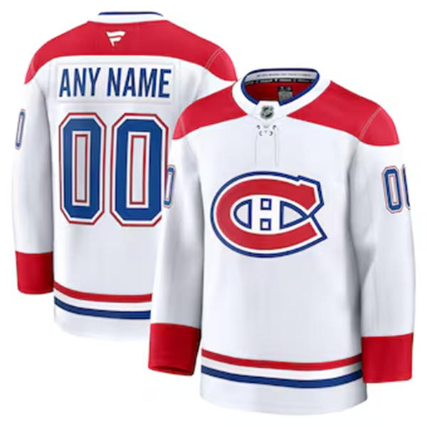 Men's Montreal Canadiens adidas White Away Custom Jersey