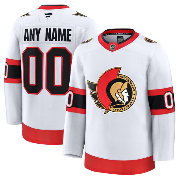 Mens Ottawa Senators Custom Fanatics White Away Premium Jersey