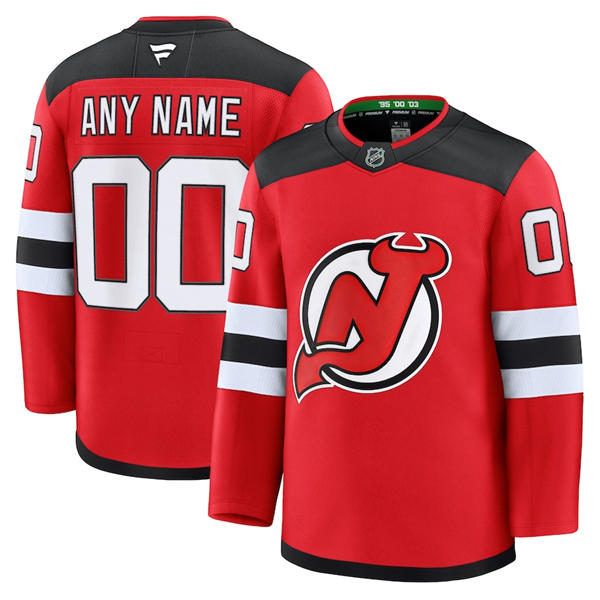 Youth New Jersey Devils Custom Stitched Fanatics Home Red  Jersey