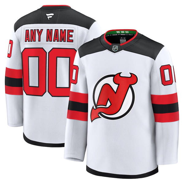 Youth New Jersey Devils Custom Fanatics Away White Jersey