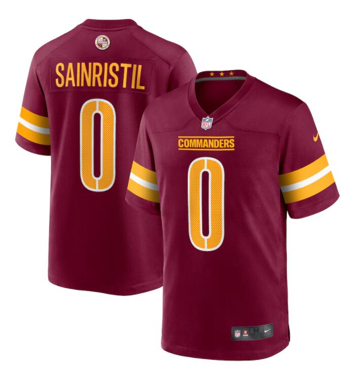 Youth Washington Commanders #0 Mike Sainristil Nike Burgundy Team Color Limited Jersey
