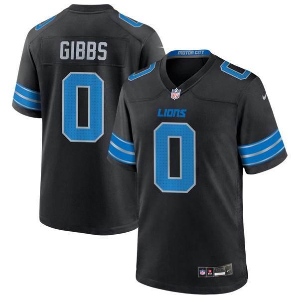 Womens Detroit Lions #0 Jahmyr Gibbs Nike 2025 Black 2nd Alternate Limited Jersey