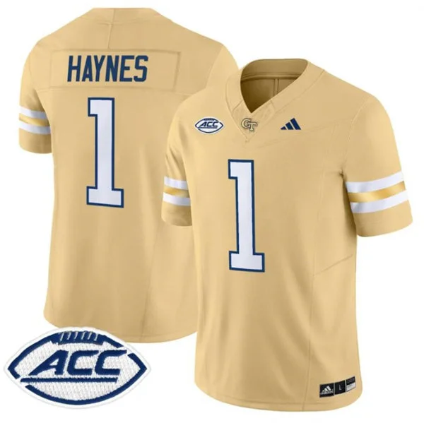 Georgia Tech Yellow Jackets #1 Jamal Haynes Adidas 2025 Gold Football Game Jersey