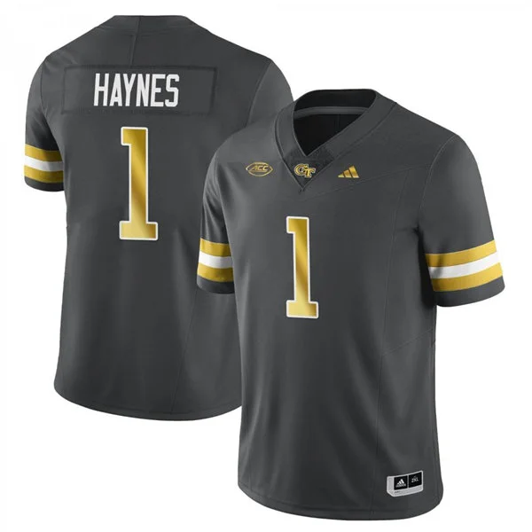 Georgia Tech Yellow Jackets #1 Jamal Haynes 2025 Gray College Football Game Jersey
