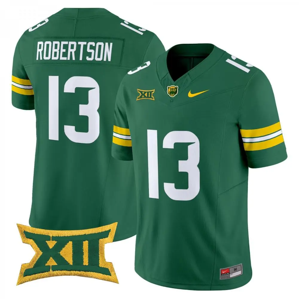 Baylor Bears #13 Sawyer Robertson 2025 Green College Football Game Jersey