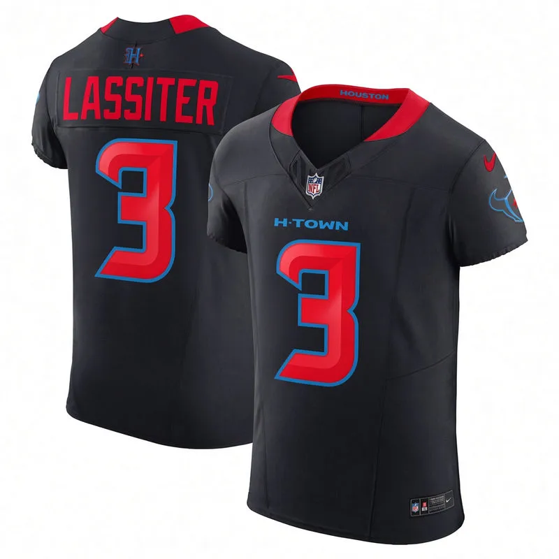 Men's Houston Texans #3 Kamari Lassiter Nike Navy Red 2nd Alternate H-Town F.U.S.E. Limited Player Jersey