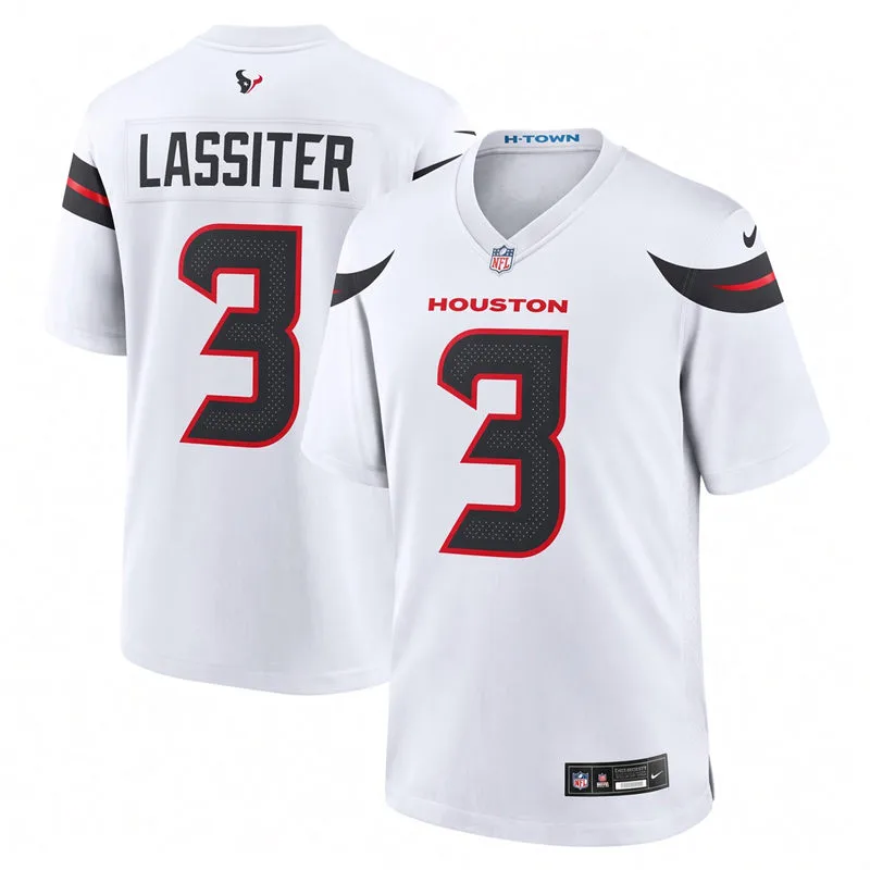 Men's Houston Texans #3 Kamari Lassiter Nike White Vapor F.U.S.E. Limited Player Jersey