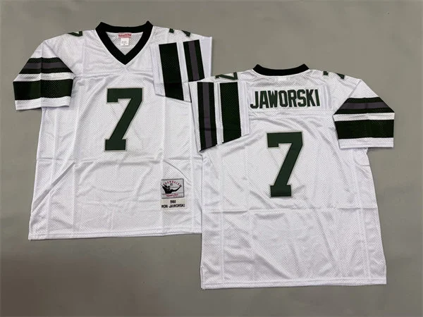 Men's Philadelphia Eagles #7 Ron Jaworski White Throwback Jersey