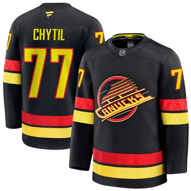 Men's Vancouver Canucks #77 Filip Chytil Fanatics Black Alternate Premium Jersey