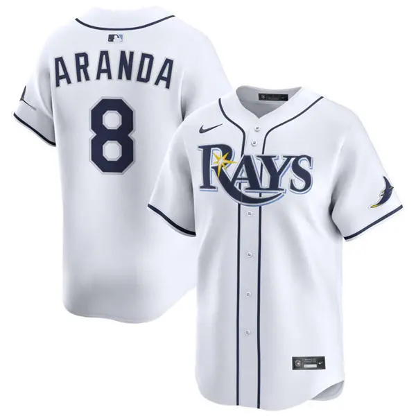 Mens Tampa Bay Rays #8 Jonathan Aranda Nike White Home Limited Jersey