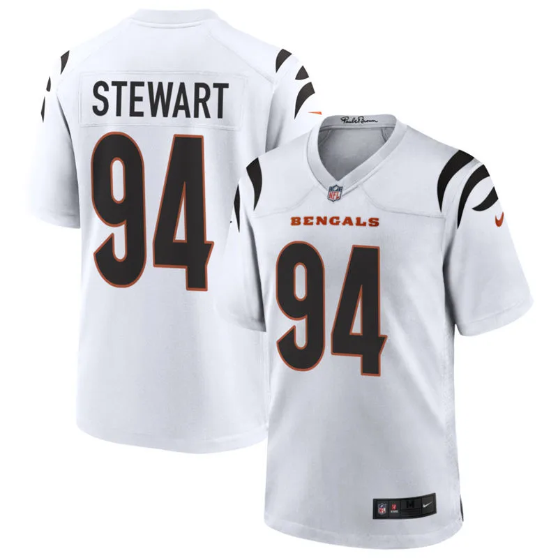 Men's Cincinnati Bengals #94 Shemar Stewart Nike White Away Vapor F.U.S.E. Limited Jersey