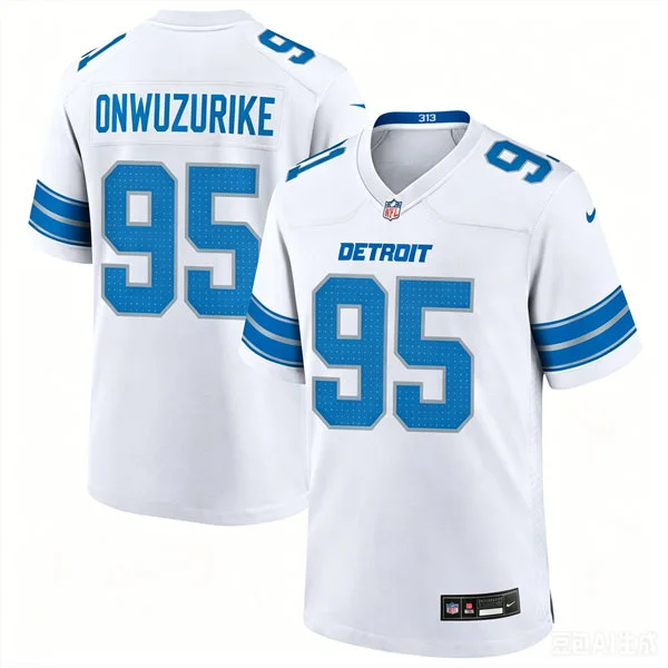 Womens Detroit Lions #95 Levi Onwuzurike Nike White Limited Jersey