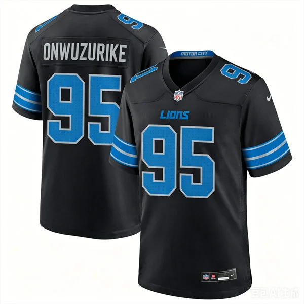 Youth Detroit Lions #95 Levi Onwuzurike Black 2nd Alternate Limited Jersey