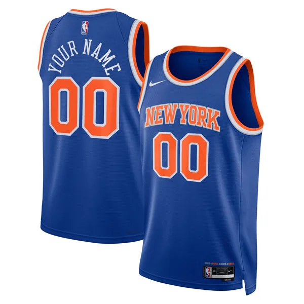 New York Knicks Custom Diamond Nike Royal Icon Edition Jersey