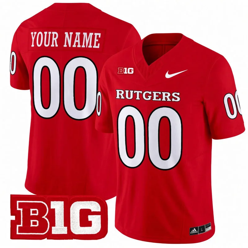Rutgers Scarlet Knights Custom 2026 Nike Scarlet Football Game Jersey