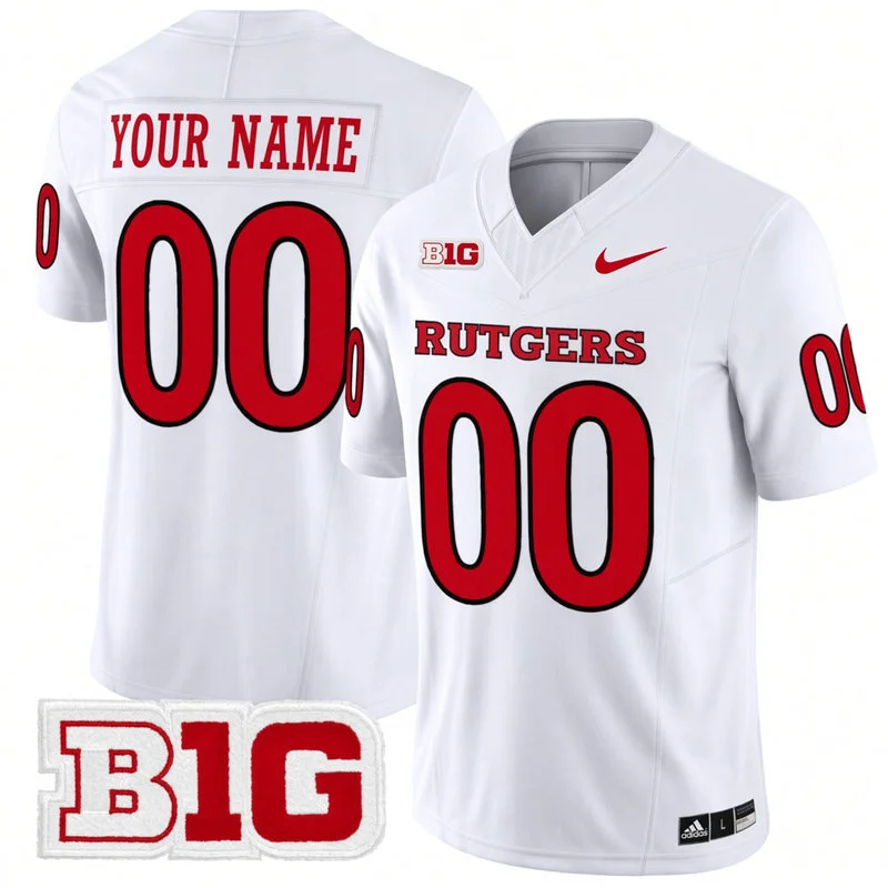 Rutgers Scarlet Knights Custom 2026 Nike White Football Game Jersey