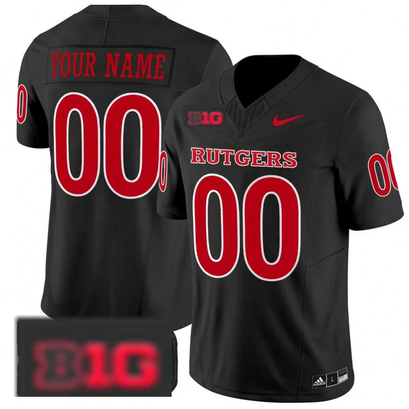 Rutgers Scarlet Knights Custom 2026 Nike Black Football Game Jersey