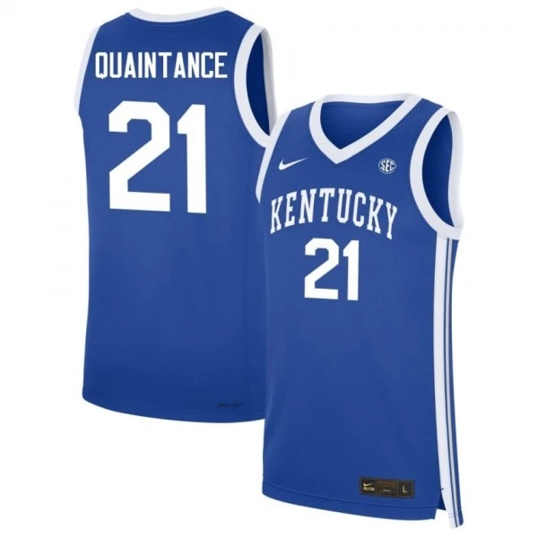 Kentucky Wildcats #21 Jayden Quaintance Royal College Basketball Game Jersey Kentucky Wildcats #21 Jayden Quaintance Royal College Basketball Game Jersey