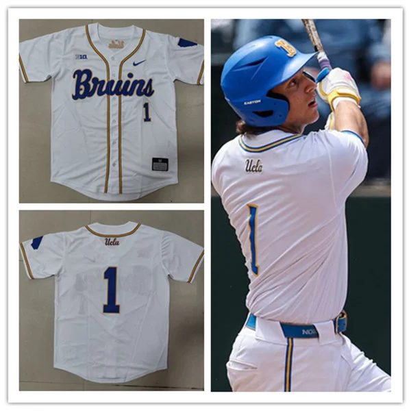 UCLA Bruins #1 Roch Cholowsky 2025 BIG White College Basketball Game Jersey