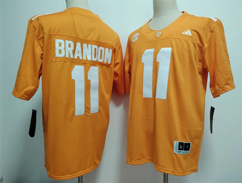 Tennessee Volunteers #11 Faizon Brandon 2026 Adidas Orange Football Game Jersey