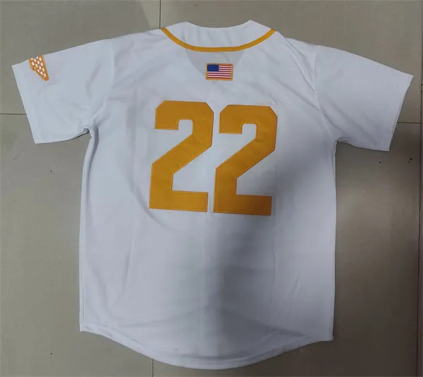 Tennessee Volunteers #22 Tony Vitello 2025 White T Logo Baseball Game Jersey Tennessee Volunteers #22 Tony Vitello 2025 White T Logo Baseball Game Jersey