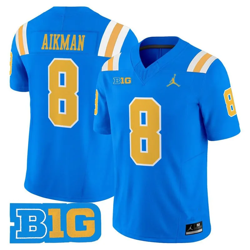 Men's UCLA Bruins #8 Troy Aikman College Football Jerseys - Blue